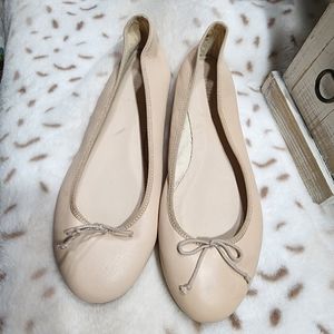 J. Crew Nude leather ballet flats